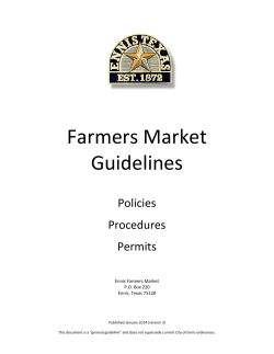 Farmers Market Guidelines