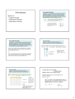 Section 4.5 Locating Zeros of Poly. Funct
