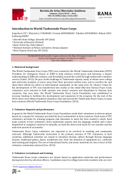Introduction to World Taekwondo Peace Corps