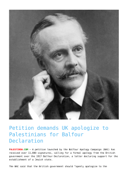Petition demands UK apologize to Palestinians for Balfour Declaration