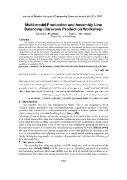 Multi-model Production and Assembly Line Balancing