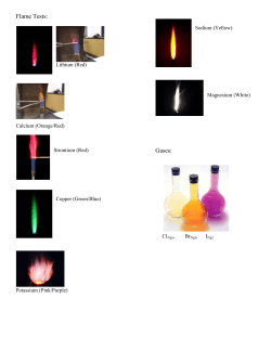 Flame Tests: - Chemistry Notes Lecture