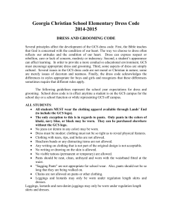 Georgia Christian School Elementary Dress Code