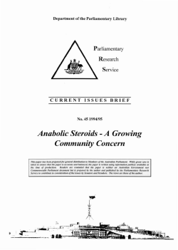 Anabolic steroids - a growing community concern