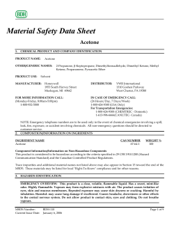 Material Safety Data Sheet - Acetone