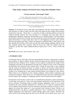 Time Study Analysis of Food Services Using Man Machine Chart