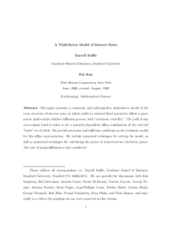 A Yield-Factor Model of Interest Rates Darrell Duffie Rui Kan