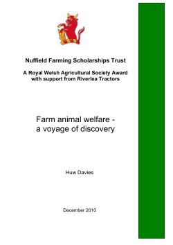 Farm animal welfare - a voyage of discovery