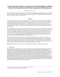 Characterization of Reservoir Rocks in the Mississippian Frobisher