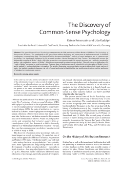 The Discovery of Common-Sense Psychology