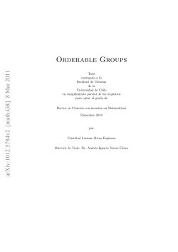 Orderable Groups