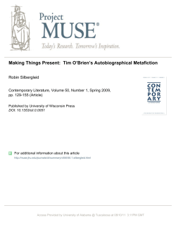 Making Things Present: Tim O`Brien`s