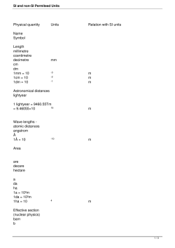SI and non-SI Permiteed Units - HVAC-eco