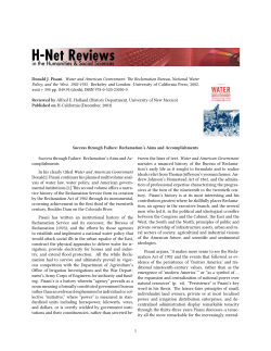 Success through Failure: Reclamation`s Aims and Accomplishments