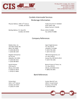 CIS Brokerage Information - Cordele Intermodal Services