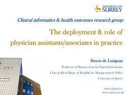 The deployment and role of physician assistants in practices