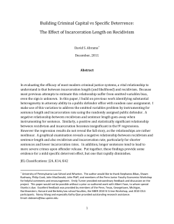 Building Criminal Capital vs Specific Deterrence: The Effect of