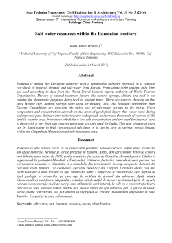 Salt-water resources within the Romanian territory