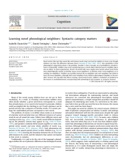 Learning novel phonological neighbors: Syntactic category matters