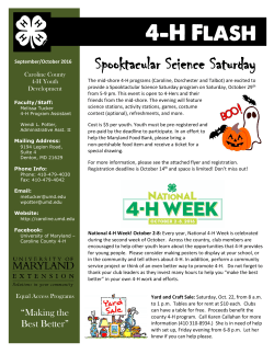 Spooktacular Science Saturday - University of Maryland Extension