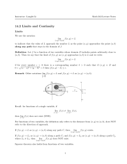 14.2 Limits and Continuity