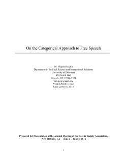 On the Categorical Approach to Free Speech