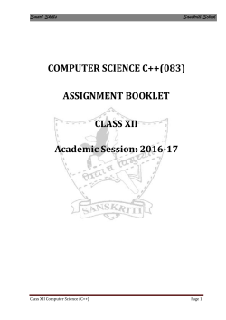 COMPUTER SCIENCE C++(083) ASSIGNMENT