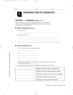 SECTION 1.1 CHEMISTRY (pages 7&ndash;11)