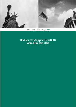 Berliner Effektengesellschaft AG Annual Report 2001