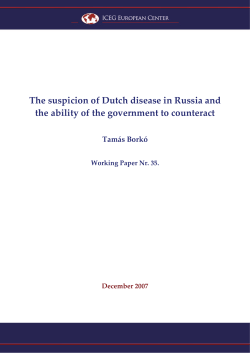 The suspicion of Dutch disease in Russia and the ability of the