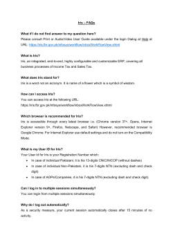 Iris – FAQs What if I do not find answer to my question here? - e-FBR