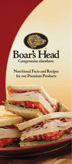 Boar`s Head Deli Nutritional Info