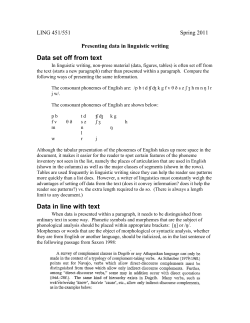 Presenting data in linguistic writing