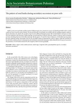 The pattern of seed banks during secondary succession on poor soils