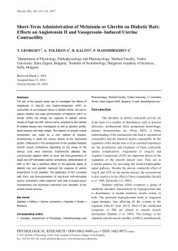 Short-Term Administration of Melatonin or Ghrelin on Diabetic Rats