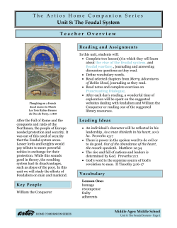 Unit 8: The Feudal System