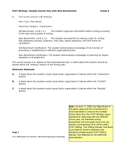 FCAT Writing+ Sample Answer Key with New