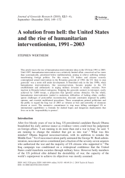 A solution from hell: the United States and the