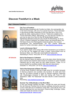 Discover Frankfurt in one week