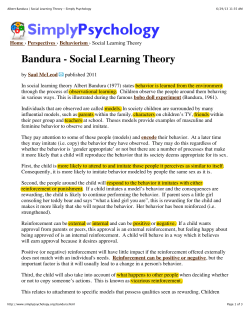 Albert Bandura | Social Learning Theory - Simply
