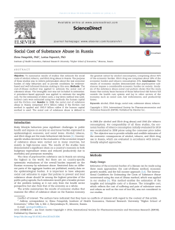 Social Cost of Substance Abuse in Russia