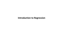 Introduction to Regression