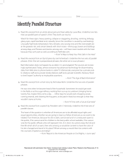 Identify Parallel Structure