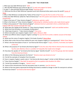 Success Unit &ndash; Test 1 Study Guide 1. What year was Walt Whitman