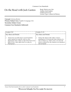 Gantos Lesson Plan 3: Hole in My Life