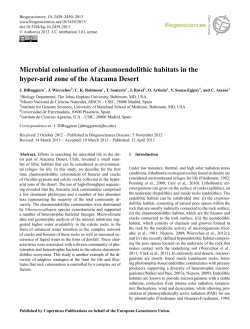 Microbial colonisation of chasmoendolithic