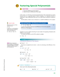 Factoring Special Polynomials