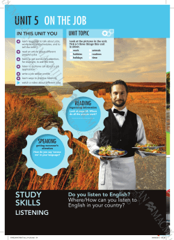 UNIT 5 ON THE JOB - Macmillan English