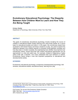 Evolutionary Educational Psychology