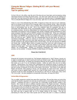 Computer Mouse Fatigue: Why it occurs